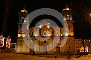 The Primada Cathedral of Bogota stands in the framework of the Plaza de Bolivar, in the center of the city. Bogota Colombia photo