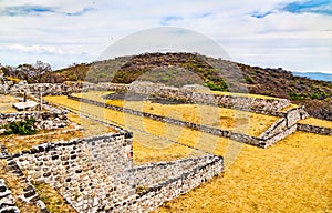 Primary ballcourt at Xochicalco archaeological site in Mexico