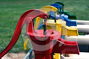 Primary color water pumps