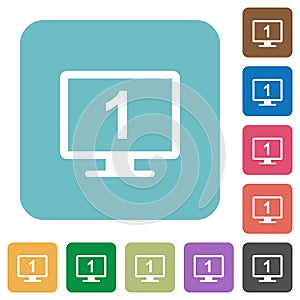 Primary display rounded square flat icons
