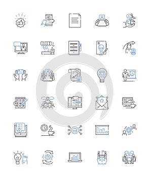 Primary phase line icons collection. Exploration, Learning, Creativity, Playfulness, Curiosity, Imagination, Development