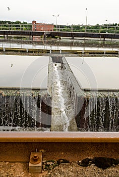 Primary radial settler at sewage water treatment