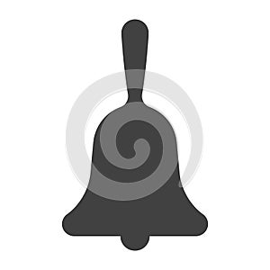 Primary school, public college September 1st traditional bell with handle. Isolated vector symbol of knowledge day, Christmas chim