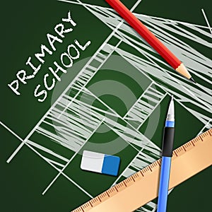 Primary School Shows Lessons And Educate 3d Illustration