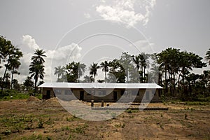 Primary school under construction in Sierra Leone, Africa