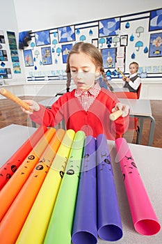 Primary Schoolchildren Having Music Lesson