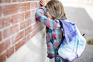 Primary student depress at the school photo