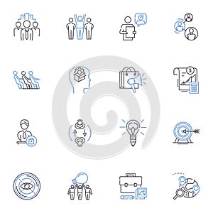 Primary syndicate line icons collection. Unity, Syndication, Primary, Power, Cooperation, Membership, Collaboration