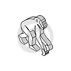 primate ancestors human evolution isometric icon vector illustration