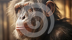 Narrative-driven Visual Storytelling: A Captivating Encounter With A Harpia Harpyja Chimpanzee photo
