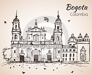 Primatial Cathedral of Bogota. Sketch photo