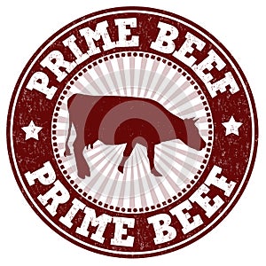 Prime beef grunge rubber stamp