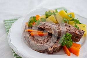 Prime boiled beef with root vegetables, Viennese Tafelspitz