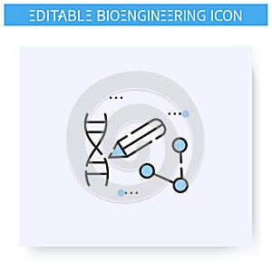 Prime dna editing line icon. Editable illustration