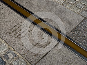 Prime meridian marking strip, Greenwich, London