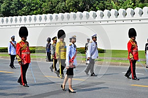 Prime Minister, Yingluck Shinawatra marching
