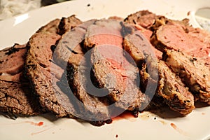 Prime Rib Sliced And Served