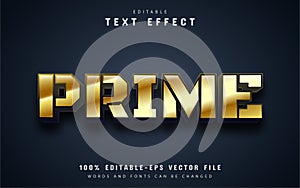 Prime text, gold style text effect
