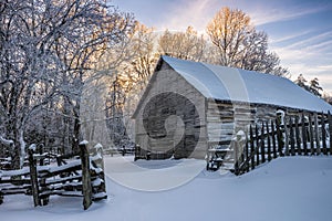 Primitive barn, Winter scenic, Cumberland Gap National Park
