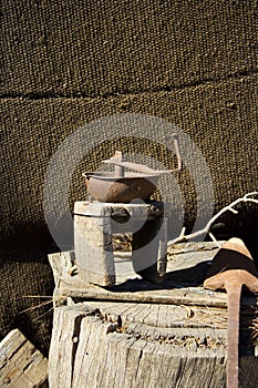 Primitive coffee grinder