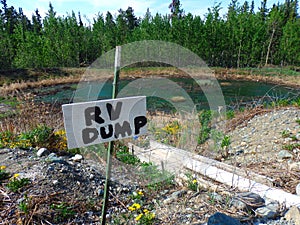 A primitive dump site for recreational vehicles in northern bc