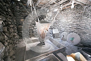Primitive flourmill in Nepal