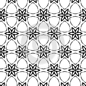 Primitive geometria sacra retro pattern with lines and circles. photo