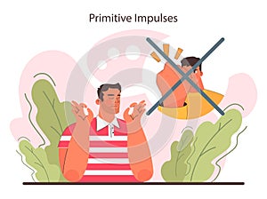 Primitive impulses. Calm and controlled behaviour suppressing