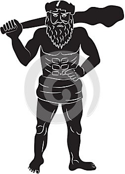 Primitive man with a big cudgel