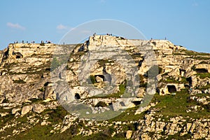 Primitive man caves near Matera