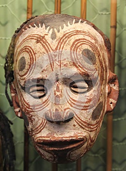 Scary mask with shells from Papua New Guinea, Australia