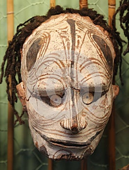 Primitive frightening mask from Papua New Guinea, Australia