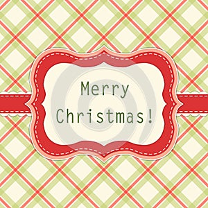 Primitive retro frame on gingham background