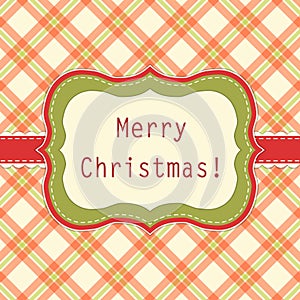 Primitive retro frame on gingham background