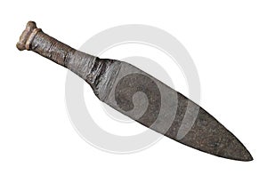 Primitive rustic knife isolated