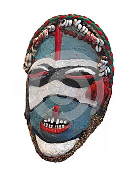 Primitive tribal mask isolated.