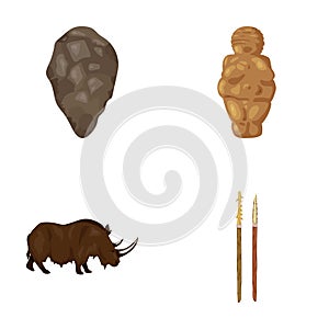 Primitive, woman, man, cattle .Stone age set collection icons in cartoon style vector symbol stock illustration web.