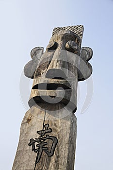 Primitive wooden statue