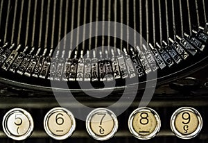 Keys of an ancient typewriter photo
