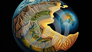 Primordial Pangea: A Glimpse of Earth Before the Continents Drifted Apart, Made with Generative AI