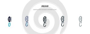 Primp icon in different style vector illustration. two colored and black primp vector icons designed in filled, outline, line and
