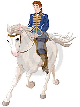 Prince Charming riding a horse