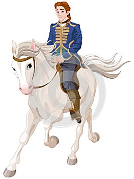 Prince Charming riding a horse photo