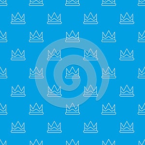 Prince crown pattern vector seamless blue