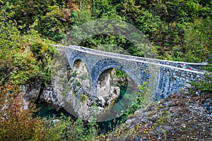 Prince Danilo's bridge on river Mrtvica in Montenegro.