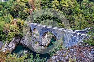 Prince Danilo's bridge on river Mrtvica in Montenegro.