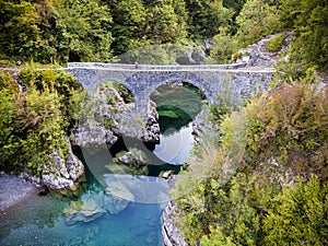 Prince Danilo's bridge on river Mrtvica in Montenegro.