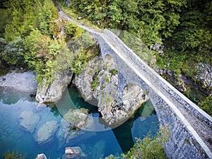 Prince Danilo's bridge on river Mrtvica in Montenegro.