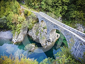 Prince Danilo`s bridge on river Mrtvica in Montenegro