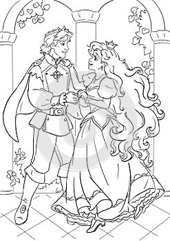 Prince and fairy tale beauty heroine